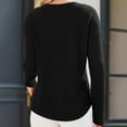 thumbnail image 5 of Holzkary Women's Waffle Knit Tops 2025 Long Sleeve V Neck Shirts Business Casual Blouses Basic Shirts Womens Tops Knit Notched V Neck Shirts Casual Trendy Solid Color Loose Blouses Black Xl, 5 of 5