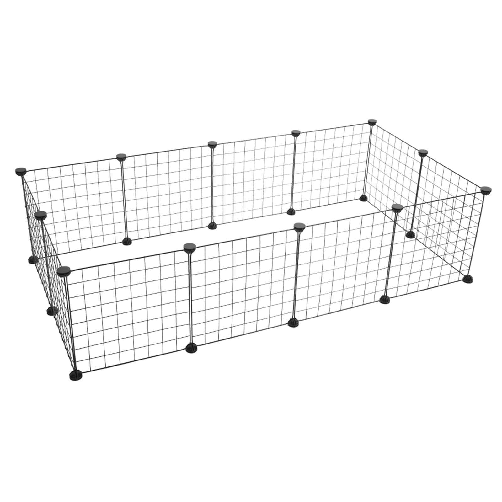 SOFTGAS Pet Playpen, Small Animals Supplies, 12 Panels Exercise Playpens Cage, C Grids Portable Yard Fence Indoor, Ideal for Guinea Pigs, Puppy Pet Products, DIY Metal Playpens, 14" × 14" Black