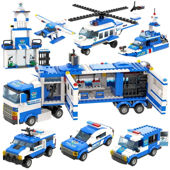 EP EXERCISE N PLAY 8-in-1 City Police Building Blocks Set, 1039 Pieces