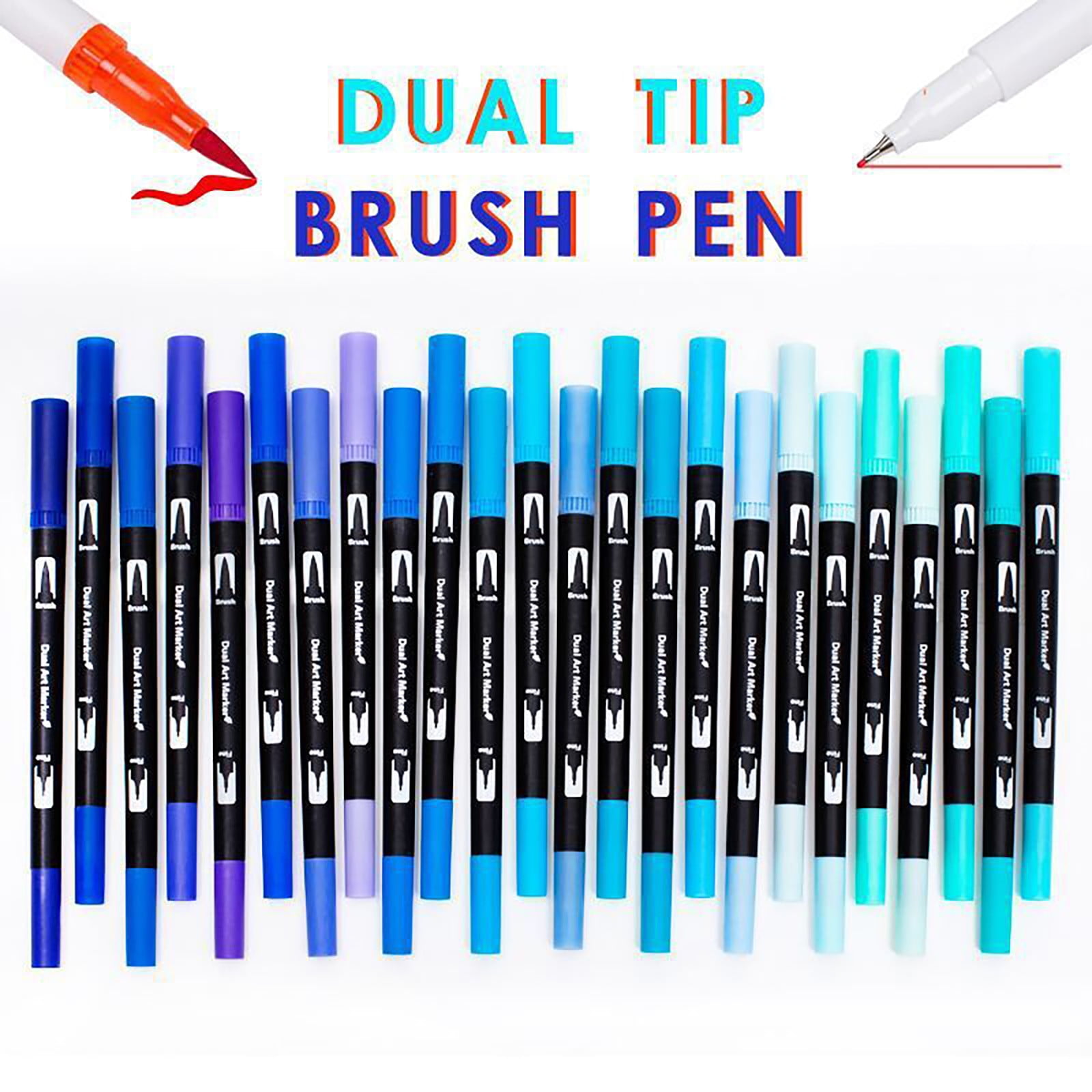 Gqtwoy 120-Color Dual Tip Watercolor Brush Pen Set, Double Ended Art Markers, Fine Liner and Brush Tip for Drawing, Sketching, Outlining, and Painting, Water-Based Ink with Storage Container