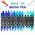 thumbnail image 4 of EGNMCR Both Tip Brush Pen Watercolor Pen Set 60 Color Double Ended Painting Pen Fines Lines Art Marker Pen Water Based Highlighter Used For Outline 360ml Color Dual Tip Watercolor Pencil, 4 of 8