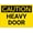 Warning Sign 1, variant on Caution Heavy Door Metal Aluminum Sign 12 x 8 Inches - Pre-Drilled Holes for Easy Mounting, Indoor Outdoor Use for Fence, Door, Gate, Warehouse, Office