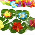 thumbnail image 4 of 108 Pieces Hawaiian Tropical Party Decoration Set Leaves Flowers Umbrellas for Hawaiian Party Beach Theme, 4 of 5