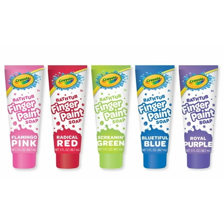 5PC SET: Crayola Bathtub Finger Paint Soap Kids 3oz: Blue Red Green Pink (Best Way To Clean Soap Scum In Bathtub)