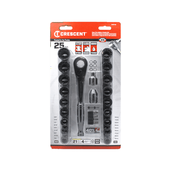 Juego De Dados Con Matraca Crescent 20 Pz Cx6Pt20