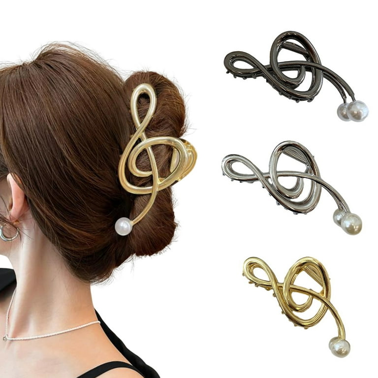 Elegant Pearl Hair Clips For Women Girls Metal Snap Barrette Stick