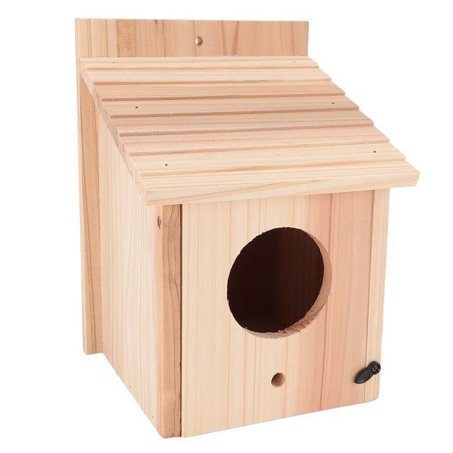 Casa Para Pájaros De Madera, Atractivo Refugio De Madera Para Pájaros Al Aire Libre, Pensativo Con Tornillos Para Jardín