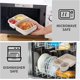 thumbnail image 5 of Paquete de 4 fiambreras Bento, 3 compartimentos, paja de trigo, preparación de comida, contenedores de almacenamiento de plástico, 5 of 5