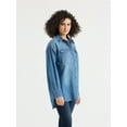 thumbnail image 3 of Sofia by Sofia Vergara Women's and Women's Plus Sofia Oversized Boyfriend Shirt with Long Sleeves, Sizes XS-4X, 3 of 5