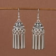 thumbnail image 6 of Sdmnsg-T Tassel Bell Earrings Vintage Jhumki Bollywood Traditional Ethnic Dangle Drop Bohemian Chandelier Earring for Women Oxidized Crystal Wedding Party Festival Indian Jewelry Gift, 6 of 38