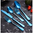 thumbnail image 1 of Titanium Plated Stainless Steel Cutlery Set, 1set-BLUE, 1 of 2