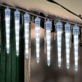thumbnail image 2 of Rosnek Christmas Icicle Lights, 9'' 96LEDs Icicle Lights Falling Rain Lights Outdoor Indoor Crystal Ice String Lights, Connectable for Christmas Decorations, 2 of 8