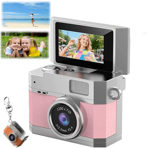 Thumb-Sized Flip Screen Mini Camera - Digital Retro CCD High-Definition Portable Small Camera, Thumb-Sized High-Definition Flip-Screen Retro Ccd Portable Mini Digital Camera for Students and Campuses