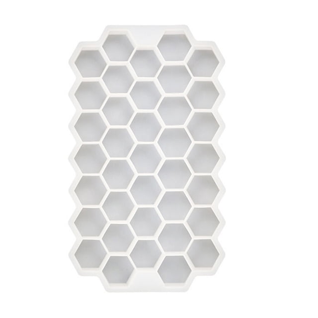 Bearachild Herramientas para el hogar, moldes de hielo de panal, moldes de hielo de silicona flexibles de grado alimenticio para Vodka, práctico Herramientas y accesorios para hornear Blanco