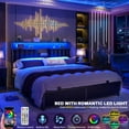 thumbnail image 3 of Homieasy Queen Bed Frame with Charging Station & Led Lights Noise-Free Bed, Black, 3 of 7