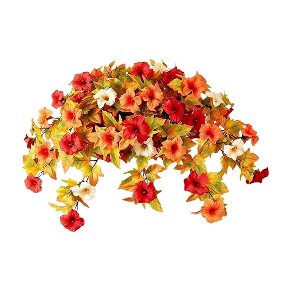 Artificial Outdoor Petunia Flowers, Artificial Petunia Flowers Fake Hanging Flowers, UV Resistant Artificial Flowers, Suitable for Garden Porch, Yard Realistic Home Fall Decor