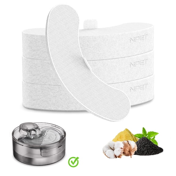 NPET Dog Water Fountain Replacement Filters for DF10 Dog Fountain(4pcs)
