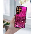 thumbnail image 5 of WIRESTER Shockproof Soft Rubber Cover Case for Samsung Galaxy S26 Ultra 6.9" 2026, Hot Pink Glitter Sparkle With Black Pink Glitter Leopard 2D, 5 of 5