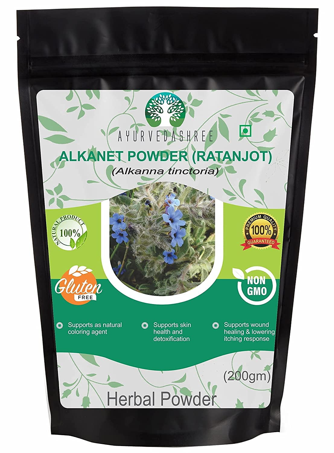 MB Herbals Alkanet Root Powder 8 oz / 227 Gram | Alkanet Powder |  Ratanjot/Alkanna tinctoria | Natural Coloring Agent for Cosmetics & Fabrics  | Hair