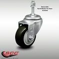 thumbnail image 2 of 3.5 Inch SS Black Polyurethane Wheel Swivel 10mm Threaded Stem Caster SCC, 2 of 2