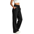 thumbnail image 2 of Diufon Womens Wide Leg Sweatpants High Waisted Drawstring Travel Pants Soft Comfy Loose Joggers with Pockets, 2 of 9