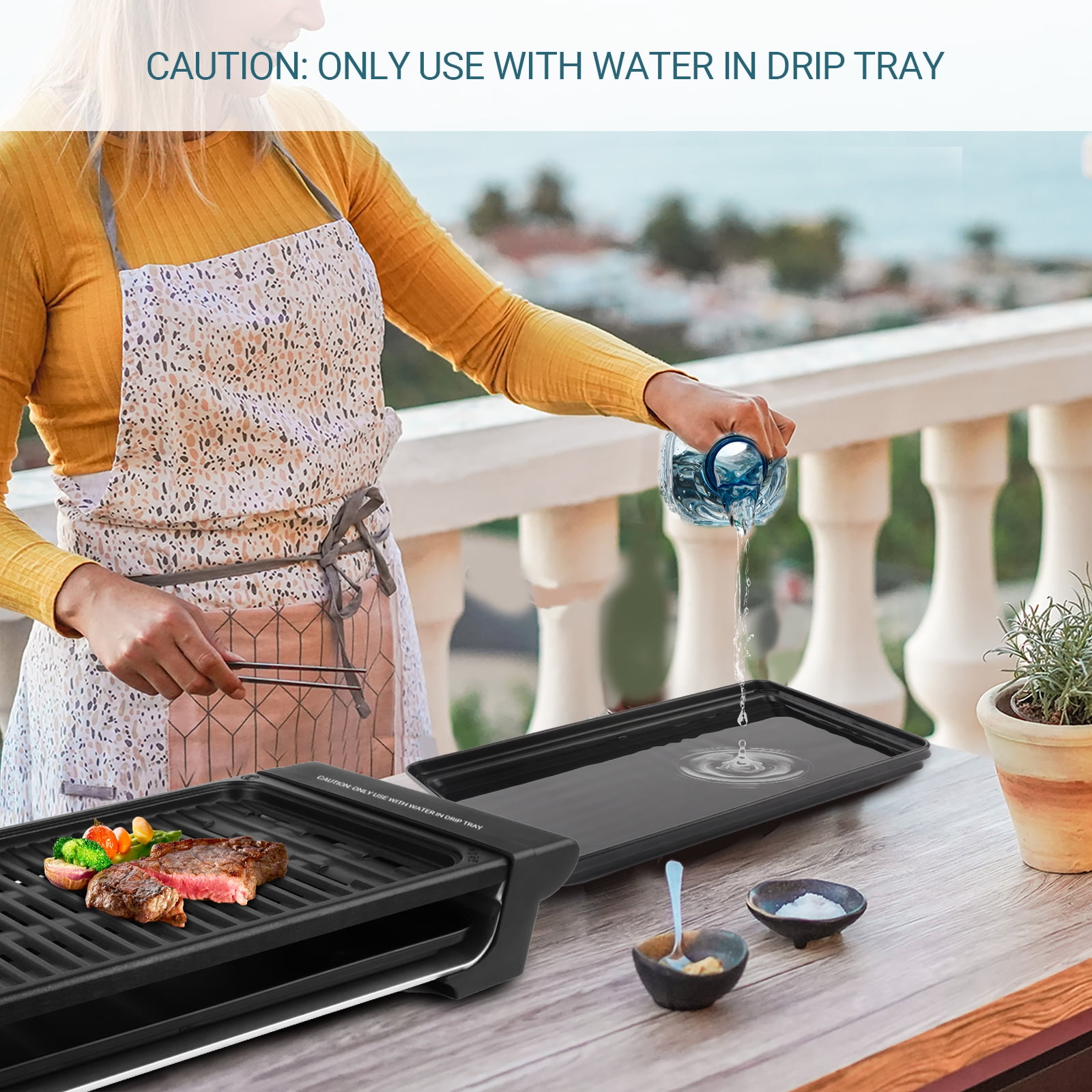 Household Non Stick Electric Grill Electric Smokeless Indoor Grill for –  RAF Appliances