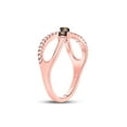 thumbnail image 4 of 10kt Rose Gold Womens Round Brown Diamond Fashion Infinity Ring 1/4 Cttw, 4 of 4