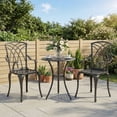 thumbnail image 2 of Outsunny Ensemble Bistro de Patio 3 Pcs, Table Basse avec Trou pour Parasol, Brun, 2 of 10