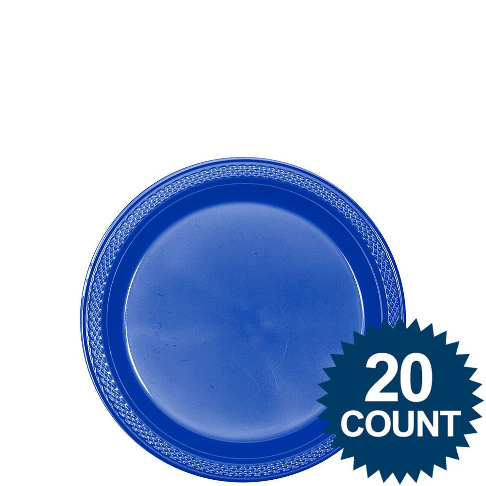 Royal Blue Plastic Plates, 7" (20 count) Party Supplies