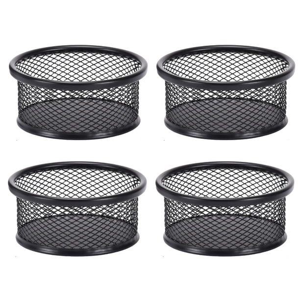 Methold Organizador de 4 clips de papel con forma de clip, multifuncional, de metal, para mantener el escritorio limpio, ideal para chinchetas Carpetas de archivos negro