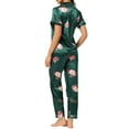 thumbnail image 3 of INSPIRE CHIC Women's Pajama Sets Button Down Shirt with Long Pants 2 Pcs Nightwear Sleepwear XL Green, 3 of 5
