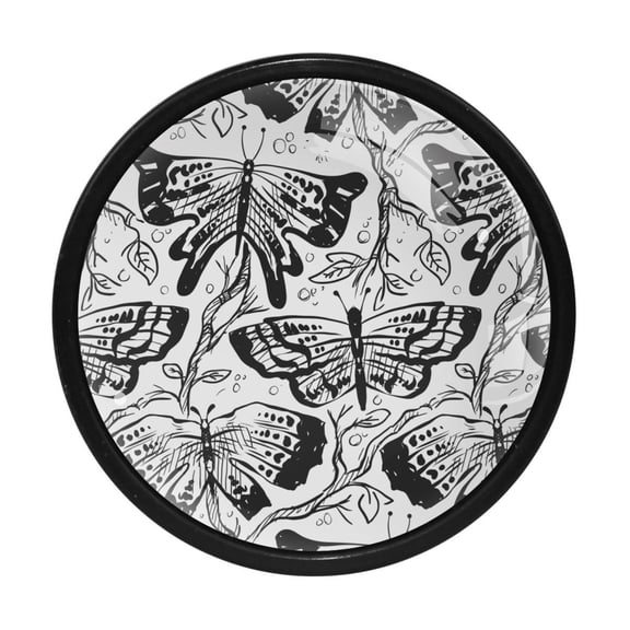 4 Pcs Butterfly Knobs for Kitchen Cabinet Cupboard Dresser Bookcase Drawer Pulls Handles Round Home Decor