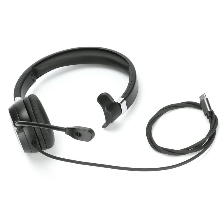 Business Headset with Noise Canceling Mic, Single Ear Type-C