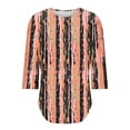 thumbnail image 4 of YUGYXL Chemises à Manches 3/4 pour Femmes 2025 Mode T-Shirts Graphiques à Fleurs Col Rond devant Blouses à Volants T-Shirts de Vacances Liquidation E Multicolore TG, 4 of 9