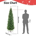 thumbnail image 4 of 6ft Pencil Slim Christmas Tree with 200 Color Changing LED Lights, 355 Branch Tips, Metal Stand and Hinged Branches for Indoor and Outdoor Use, 4 of 9