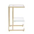 thumbnail image 2 of Contemporary and Sturdy - Golden 2 - Tier Acrylic Glass End Table for Relaxing in Living Room, 2 of 5