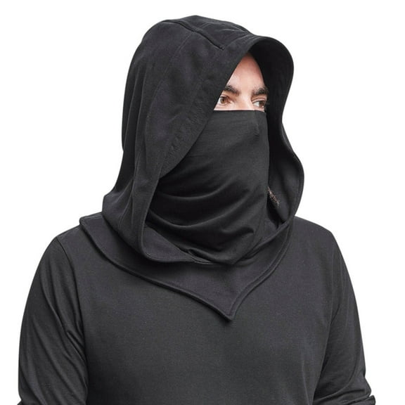 Yokua Hooded Balaclavas Medieval Hat With Veil Hooded Hat Scarf Anti droplet