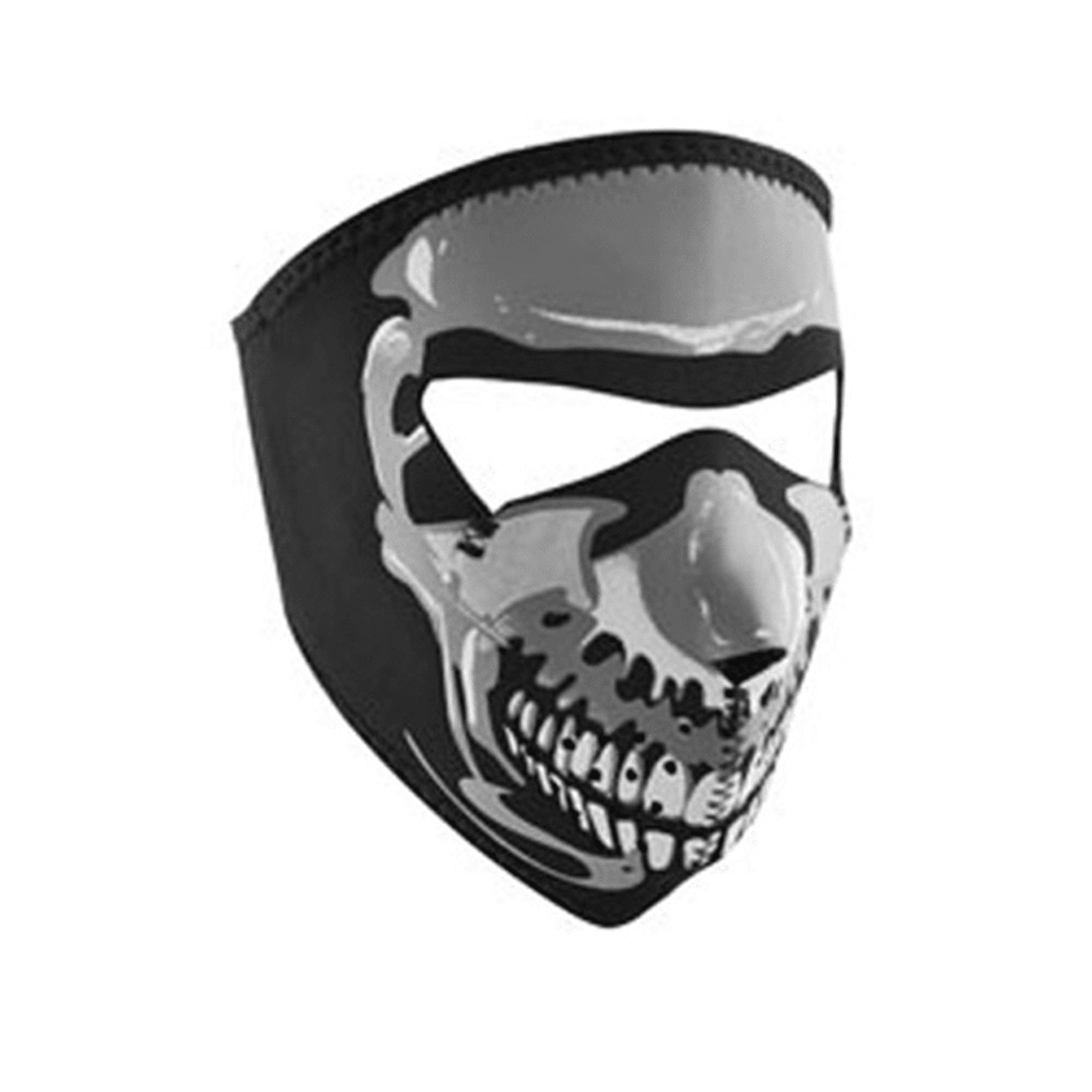 FULL MASK, NEOPRENE, SMALL, GLOW IN THE DARK, CHROME SKULL