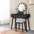 thumbnail image 4 of Patiojoy Ensemble de Coiffeuse avec Coiffeuse Éclairée, Miroir et Tiroirs, Noir, 4 of 8