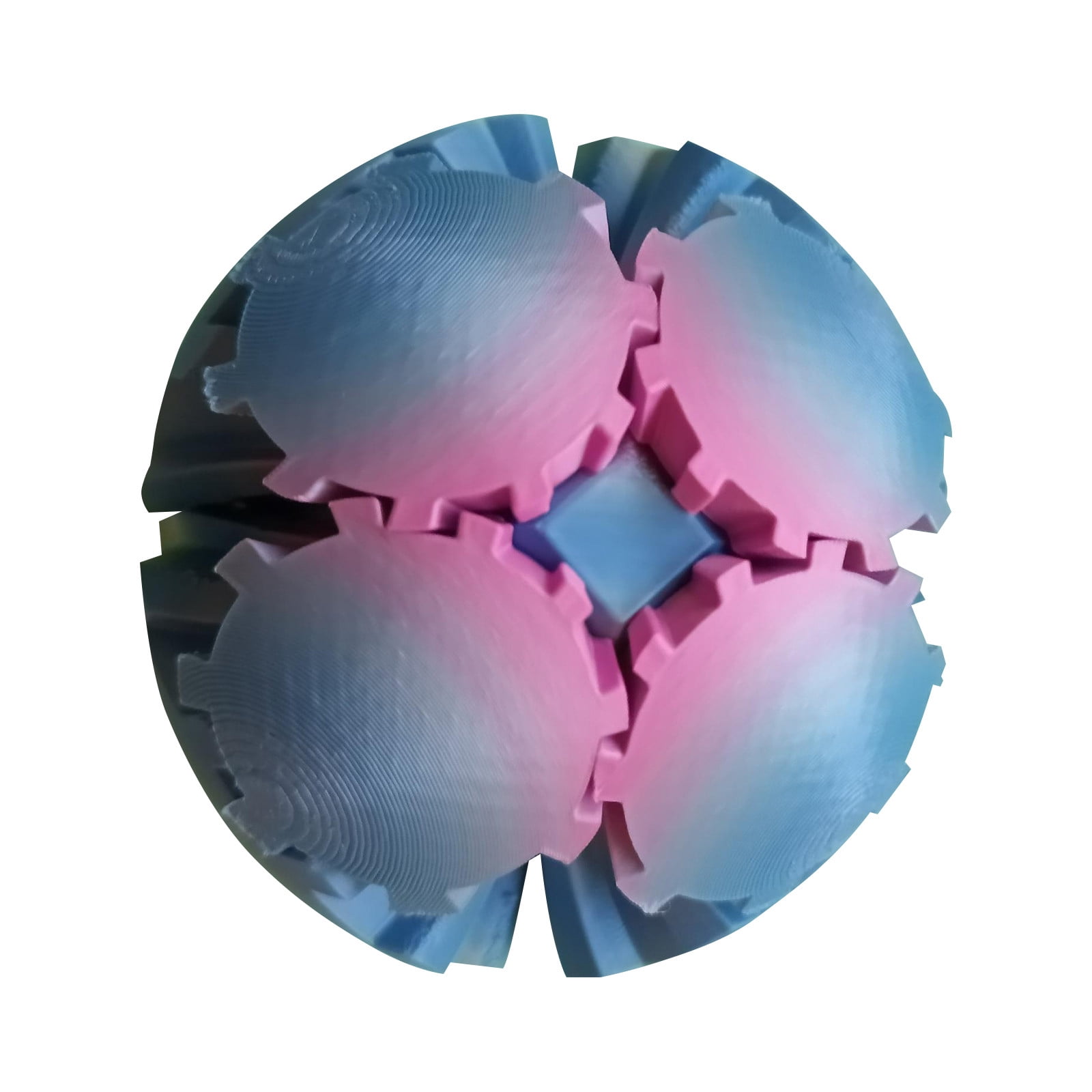 Pelota De Engranaje 3D Morada - Impresa En 3D, Diseño Geométrico Y Funcional