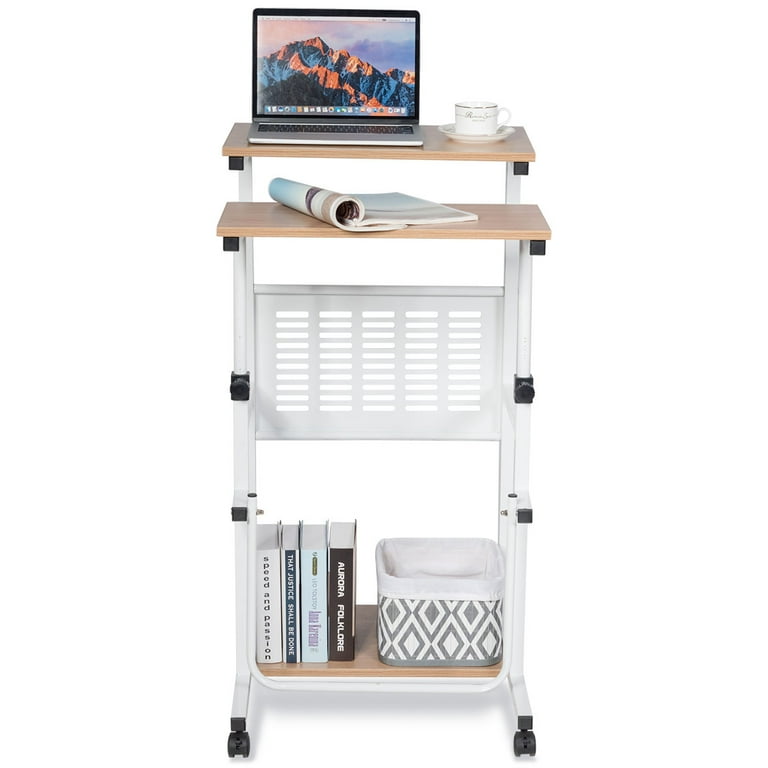 Costway Height Adjustable Computer Standing Desk W/wheels