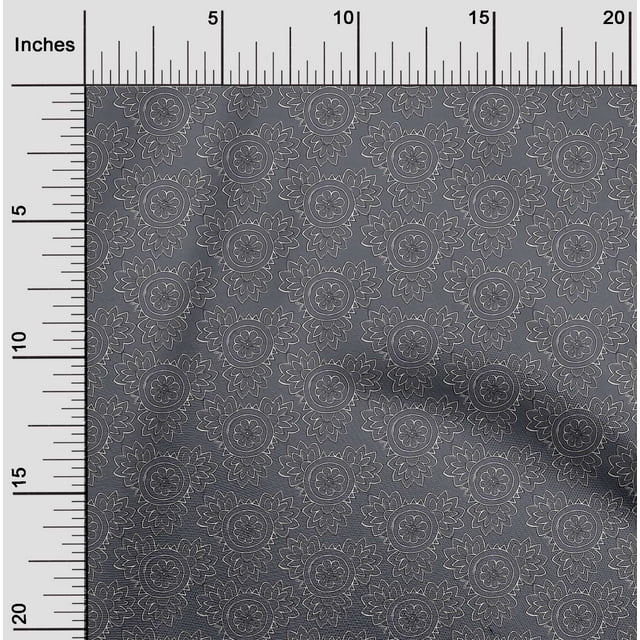oneOone Cotton Silk Fabric Floral Block Printed Craft Fabric BTY 42 Inch Wide