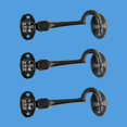 thumbnail image 2 of Renovators Supply Cabin Eye Hook Black Wrought Iron 4" Wide - Set of 3, 2 of 3