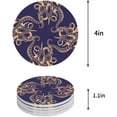thumbnail image 1 of FMSHPON Octopus Set of 4 Round Coaster for Drinks, Absorbent Ceramic Stone Coasters Cup Mat with Cork Base for Home Kitchen Room Coffee Table Bar Decor, 1 of 6