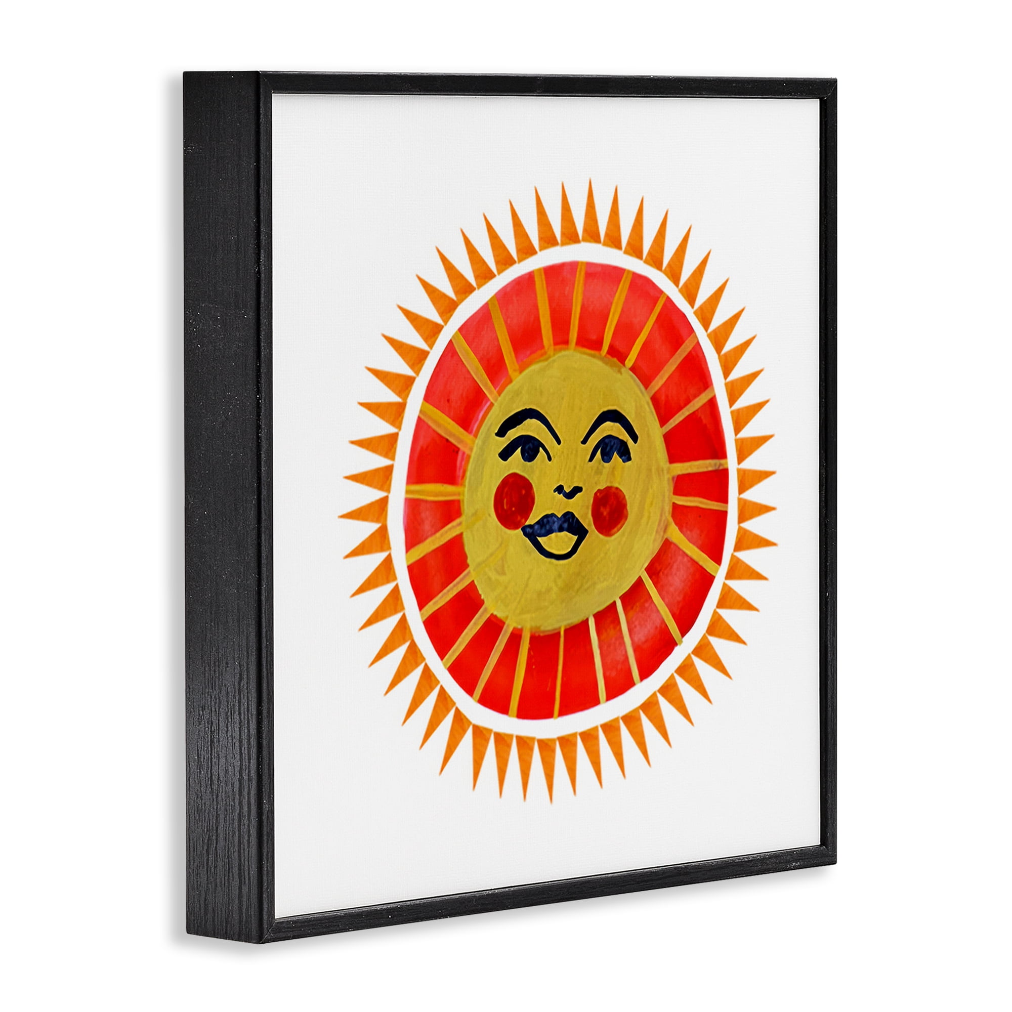Stupell Industries Cheerful Boho Sun Black Framed Giclee Art, design by Katherine Herrell Studio