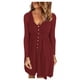 thumbnail image 1 of Vestidos Para Mujer Vestidos de Otoño Casual Otoño Sólido Erógeno Cuello en U Botones Manga Larga Cintura Vestido Odeerbi  ODB132558, 1 of 8