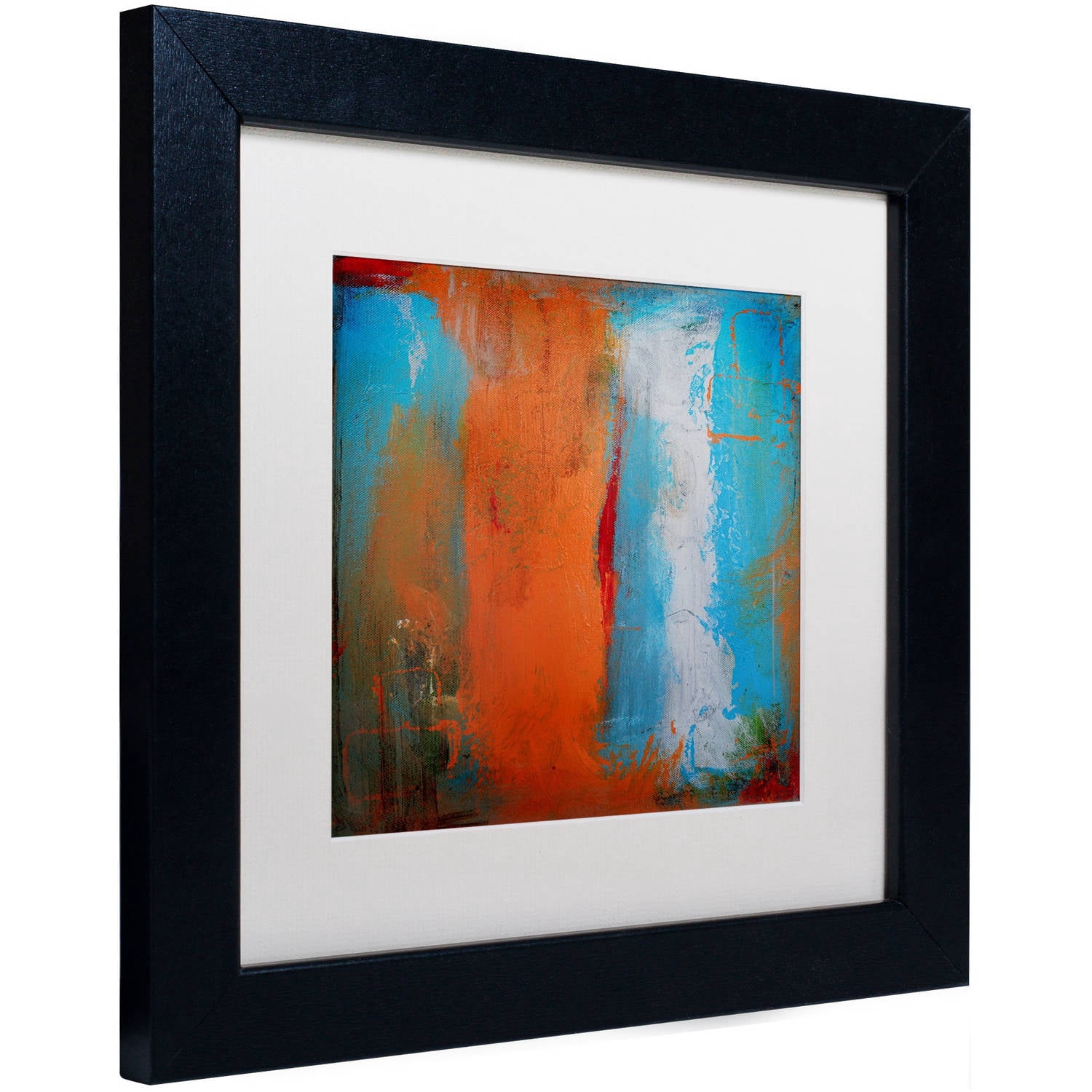 Trademark Fine Art "Orange Swatch" Canvas Art by Nicole Dietz White Matte, Black Frame