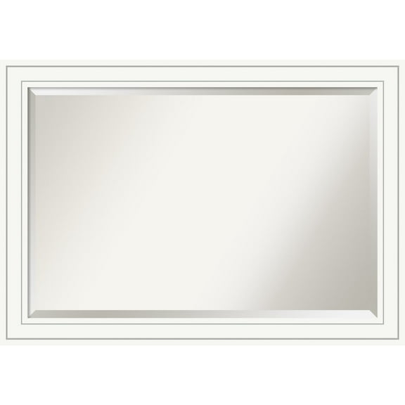Amanti Art Beveled Wood Bathroom Wall Mirror - Craftsman White Frame - Outer Size: 41 x 29 in