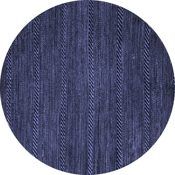 Ahgly Company Indoor Round Abstract Blue Modern Area Rugs, 5' Round