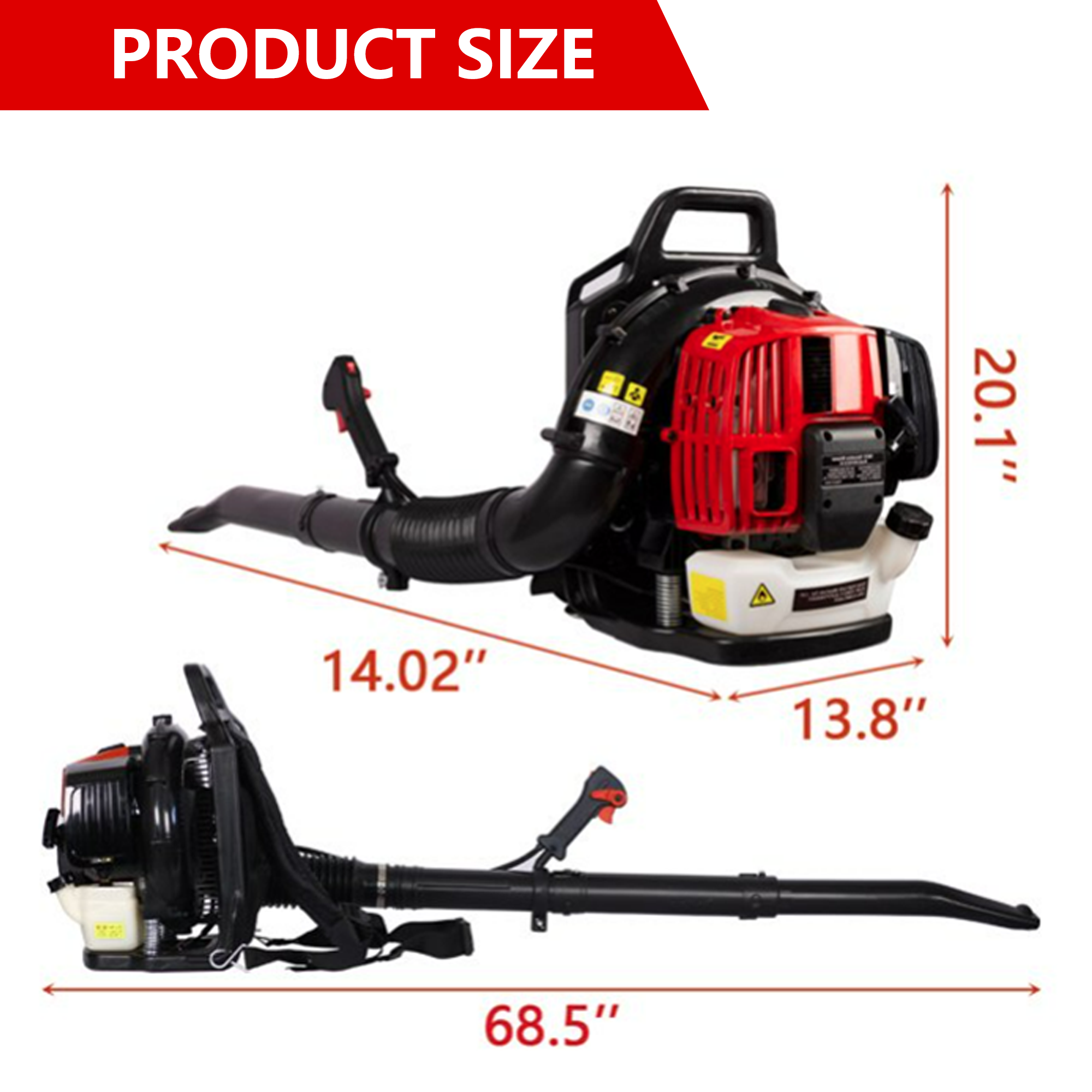 SESSLIFE Gas Leaf Blower, Cordless Backpack Leaf Blower with Extension Tube, 52cc 2-Cycle & 530CFM, Home Commercial Leaf Vacuum for Blowing Leaves/Mowed Grass/Snow Debris, EPA Passed, TE2101